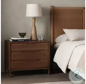 Sydney Brown Wash Mango Large 3 Drawer Nightstand