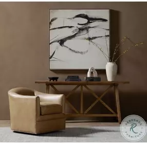 Quinton Ontario Taupe Leather Swivel Chair