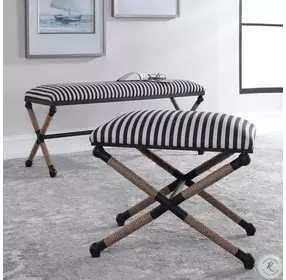 Braddock Navy and Cream Bench