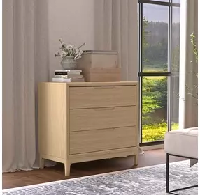 June Light Oak 3 Drawers Chest
