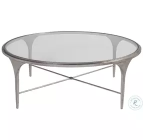 Signature Designs Antiqued Silver Round Porto Cocktail Table