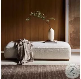 Sinclair Knoll Natural Cocktail Performance Fabric Rectangular Ottoman