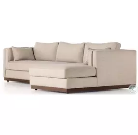 Lawrence Nova Taupe 2 Piece Performance Fabric RAF Sectional