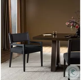 Ferris Gibson Black Performance Fabric Dining Armchair Set of 2
