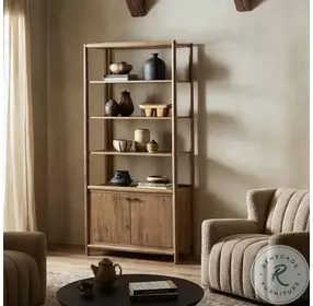 Glenview Weathered Oak 2 Door Bookcase
