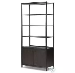 Glenview Smoked Black Oak 2 Door Bookcase