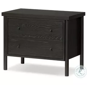 Roark Ebony Oak Veneer 2 Drawer Nightstand