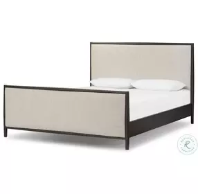 Glenview Cracked Smoked Black Veneer King Upholstered Bed