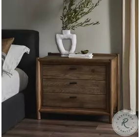 Glenview Weathered Oak Veneer 3 Drawer Nightstand