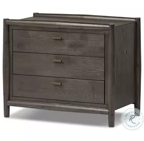 Glenview Cracked Smoked Black Oak 3 Drawer Nightstand