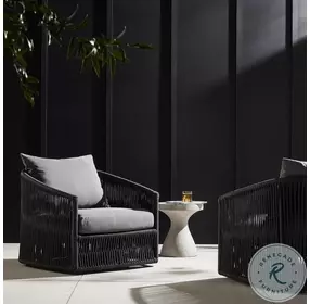 Porto Venao Charcoal Outdoor Swivel Chair
