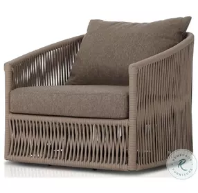 Porto Ellor Brown Outdoor Swivel Chair