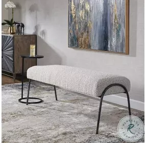 Newhaven Casual Ivory and Warm Gray Bench