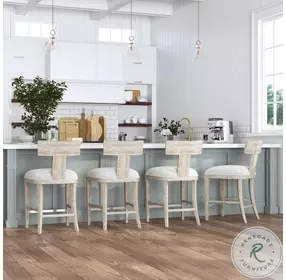 Idris White Performance Fabric Counter Height Stool