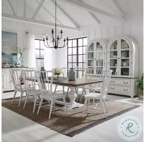 Harbor Place Riverstone White And Tobacco Bunching Curio Set of 2