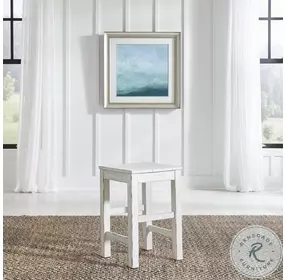 River Place Riverstone White And Tobacco Console Stool