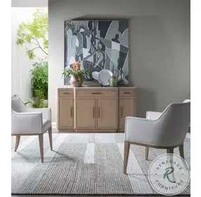 Simpatico White Oak and Carrara Marble Top Buffet