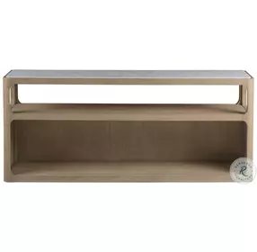 Simpatico White Oak and Carrara Marble Top Sofa Table