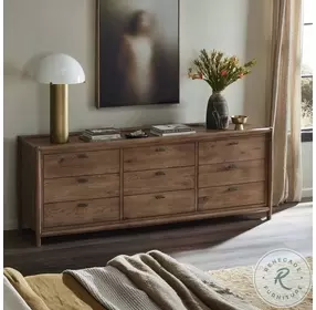 Glenview Weathered Oak Veneer 9 Drawer Dresser