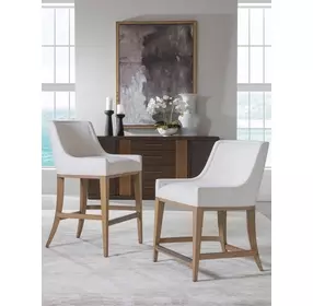 Simpatico White Dove Performance Fabric Barstool