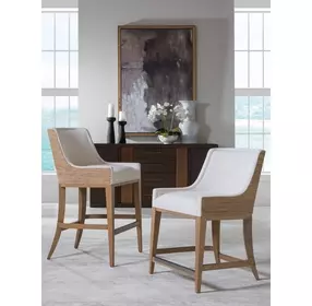 Simpatico White Dove Performance Fabric Woven Counter Height Stool