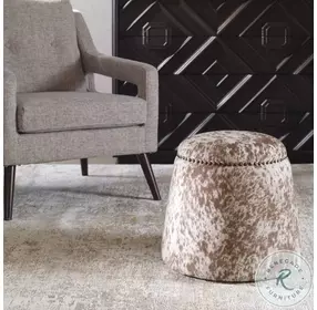 Willow Chestnut and White Ottoman