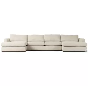 Colt Merino Cotton 3 Piece Performance Fabric U Sectional