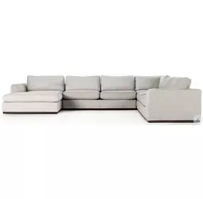 Colt Aldred Silver 4 Piece Performance Fabric Sectional with LAF Chaise