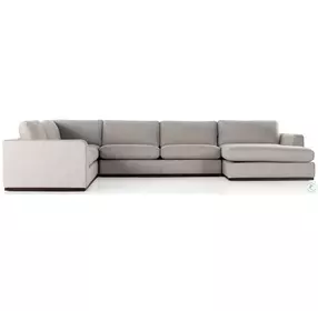 Colt Aldred Silver 4 Piece Performance Fabric Sectional with RAF Chaise