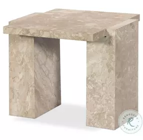 Romano Lunar Marble Rectangular End Table