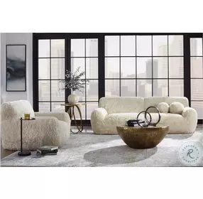 Zeno Caramel Faux Sheepskin Sofa
