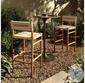 Lomas Vintage White Outdoor Bar Stool