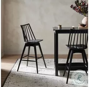 Lewis Black Oak Swivel Bar Stool