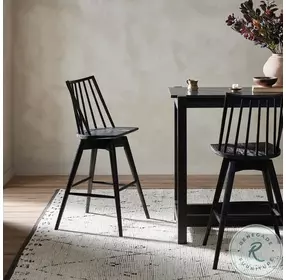 Lewis Black Oak Swivel Counter Height Stool