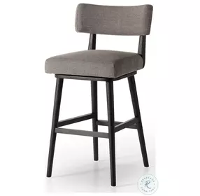 Cardell Alcala Nickel Performance Fabric Swivel Bar Stool