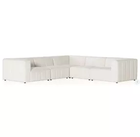 Langham Fayette Cloud Channeled 5 Piece Sectional
