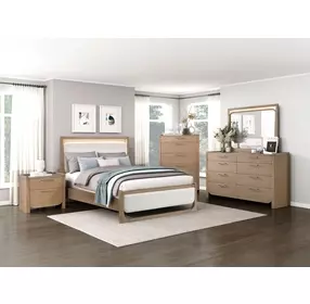 Riley Light Brown 2 Drawer Nightstand