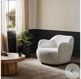 Julius Sheldon Ivory Swivel Chair
