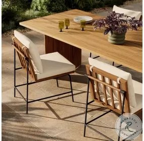 Crete Natural Teak Outdoor Dining Chair Set of 2