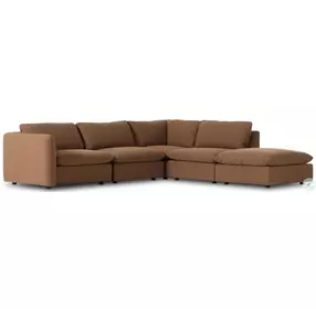 Ingel Antwerp Cafe 4 Piece RAF Sectional with Ottoman