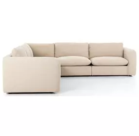 Ingel Antwerp Taupe 4 Piece Sectional with Ottoman