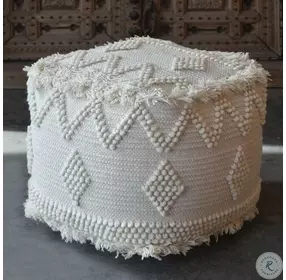 Zuri Soft Ivory Pouf