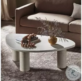 Zion Cream Marble Big Coffee Table