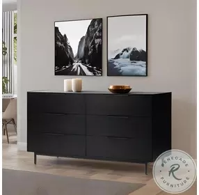 Akira Black 6 Drawer Dresser