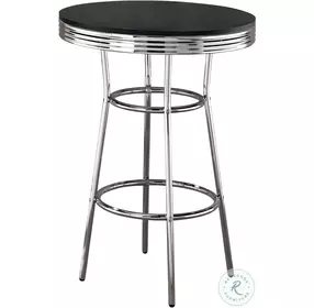 2405 Black and Chrome Bar Table Set