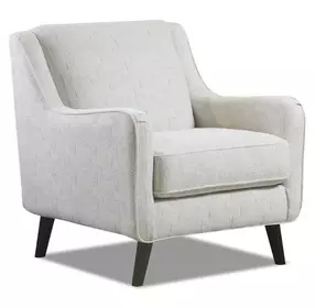 Hogan Cotton White Performance Fabric Upholstered Accent Chair