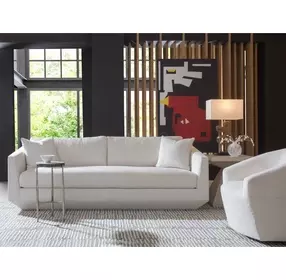 Veronica Ivory Bench Seat 95" Sofa with Pillows