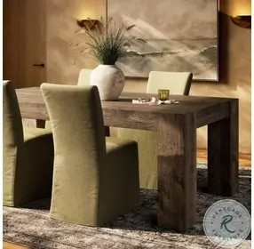 Abaso Ebony Rustic Wormwood Oak 86" Rectangular Dining Table