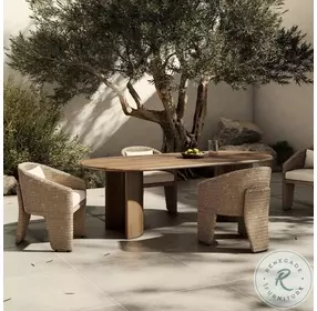 Paden Stained Toasted Brown Outdoor 94" Oval Dining Table
