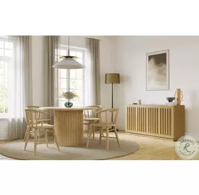 Fitz Natural Curved Back Spindle Dining Chair Set Of 2